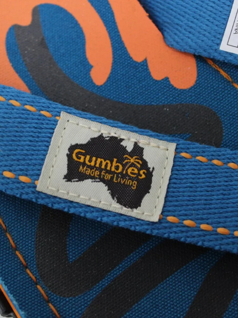 Gumbies Islander Canvas Flip Flops Sandals Mens 8 Womens 9 Blue Tropical Print